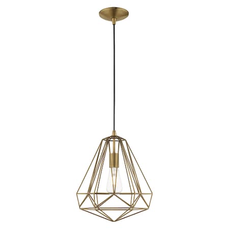 Geometric Shade Mini Pendants 1 Light Antique Brass Mini Pendant MPN:41324-01