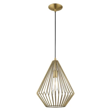 Geometric Shade Mini Pendants 1 Light Antique Brass Mini Pendant MPN:41325-01