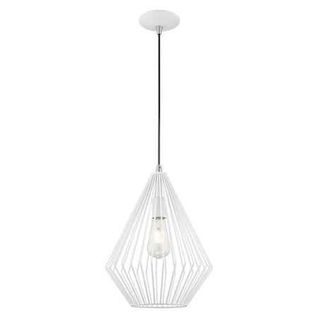 Geometric Shade Mini Pendants 1 Light White Mini Pendant MPN:41325-03