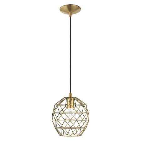 Geometric Shade Mini Pendants 1 Light Antique Brass Mini Pendant MPN:41326-01