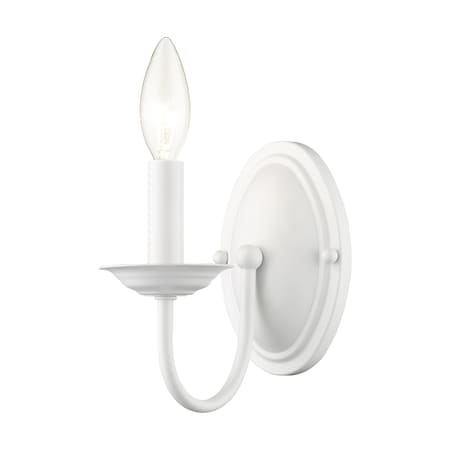 Home Basics 1 Light White Wall Sconce MPN:4151-03