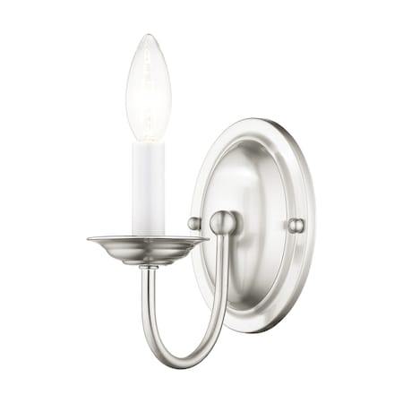 Home Basics 1 Light Brushed Nickel Wall MPN:4151-91