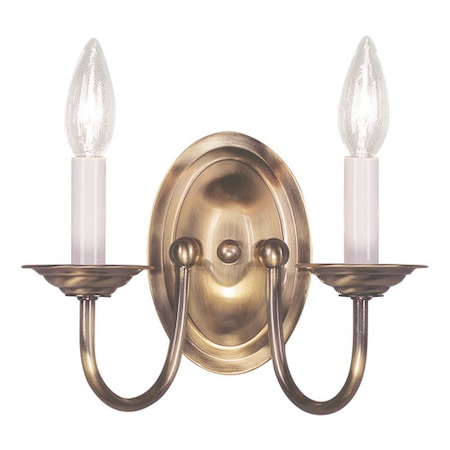 Home Basics 2 Light Antique Brass Wall Sconce MPN:4152-01