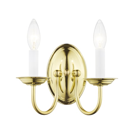 Home Basics 2 Light Polished Brass Wall Sconce MPN:4152-02