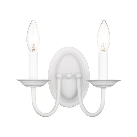 Home Basics 2 Light White Wall Sconce MPN:4152-03
