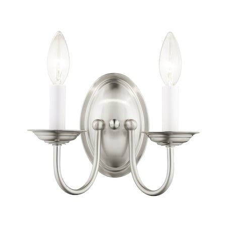 Home Basics 2 Light Brushed Nickel Wall Sconce MPN:4152-91