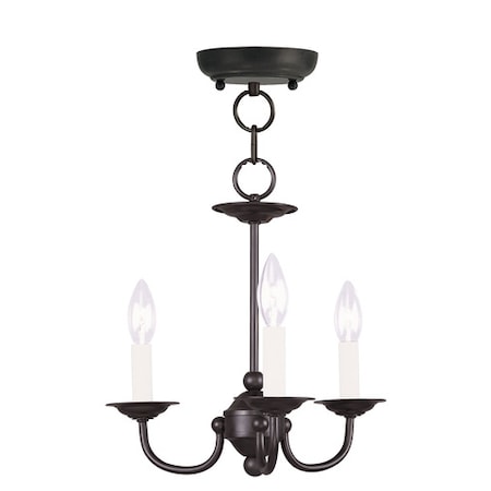 Home Basics 3 Light Black Mini Chandelier MPN:4153-04