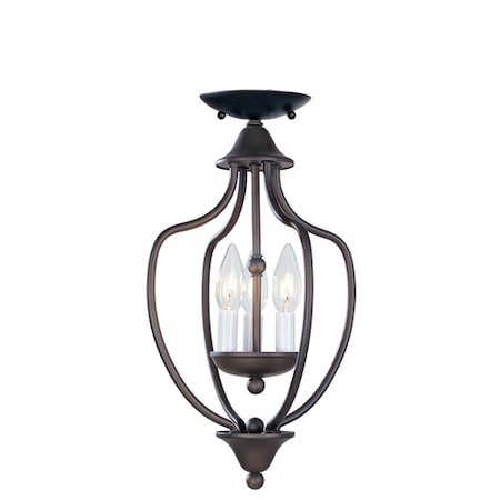 Home Basics 3 Light Bronze Convertible Mini Chandelier/Ceiling Mount MPN:4170-07