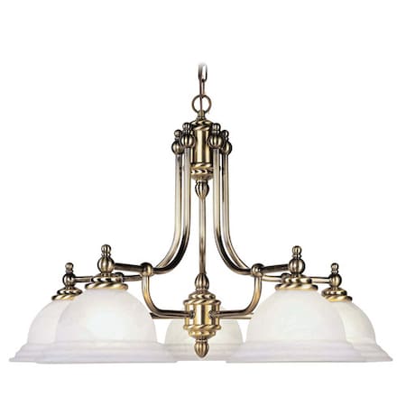 North Port 5 Light Antique Brass Chandelier MPN:4255-01