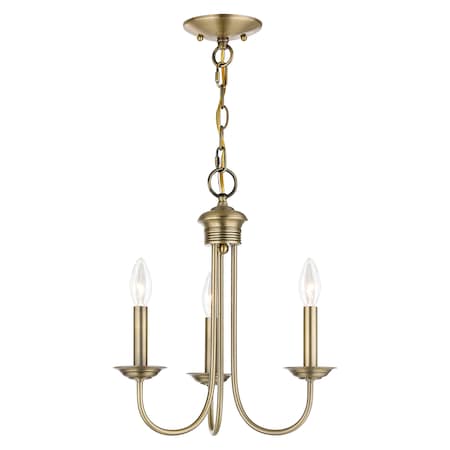 Estate 3 Light Antique Brass Mini Chandelier MPN:42683-01