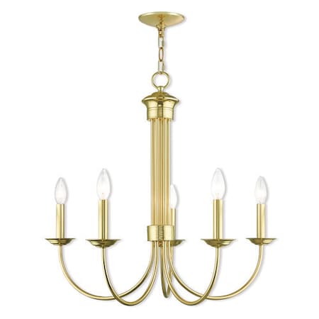 Estate 5 Light Polished Brass Chandelier MPN:42685-02