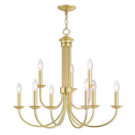 Estate 9 Light Polished Brass Chandelier MPN:42687-02