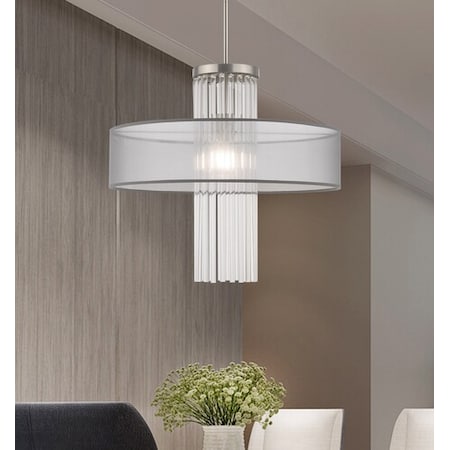 Alexis 1 Light Brushed Nickel Pendant Ch MPN:42804-91