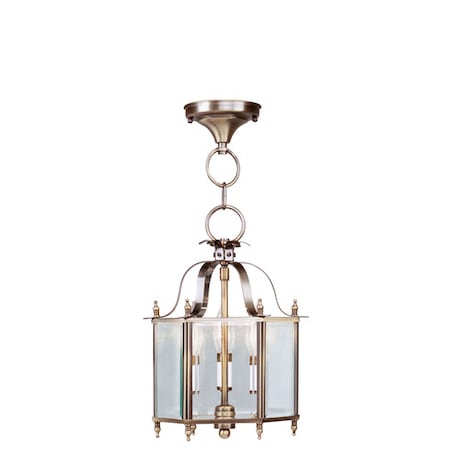 Livingston 3 Light Antique Brass Convertible Pendant/Ceiling Mount MPN:4403-01