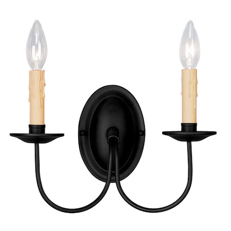 Heritage 2 Light Black Wall Sconce MPN:4452-04