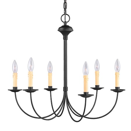 Heritage 6 Light Black Chandelier MPN:4456-04