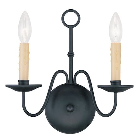 Heritage 2 Light Black Wall Sconce MPN:4492-04