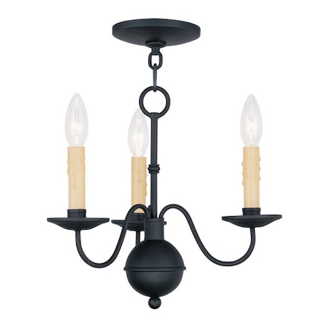Heritage 3 Light Black Mini Chandelier MPN:4493-04