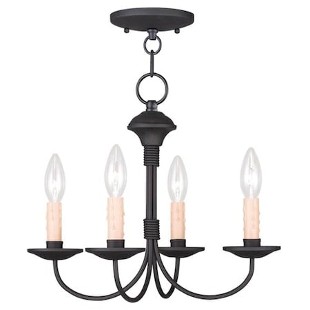 Heritage 4 Light Black Convertible Mini Chandelier/Ceiling Mount MPN:4524-04