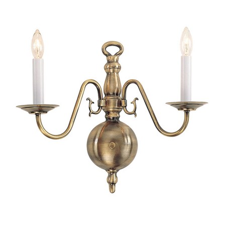 Williamsburgh 2 Light Antique Brass Wall Sconce MPN:5002-01