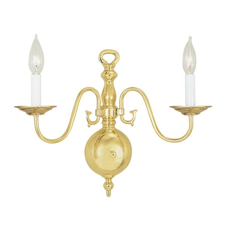 Williamsburgh 2 Light Polished Brass Wall Sconce MPN:5002-02