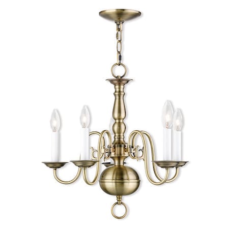 Williamsburgh 5 Light Antique Brass Chan MPN:5005-01