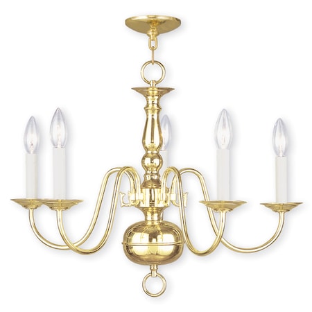 Williamsburgh 5 Light Polished Brass Cha MPN:5005-02
