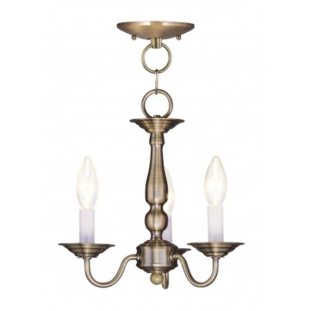 Williamsburgh 3 Light Antique Brass Convertible MPN:5009-01