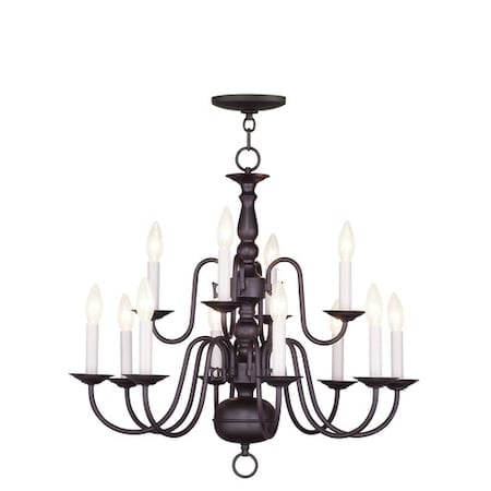 Williamsburgh 12 Light Bronze Chandelier MPN:5012-07