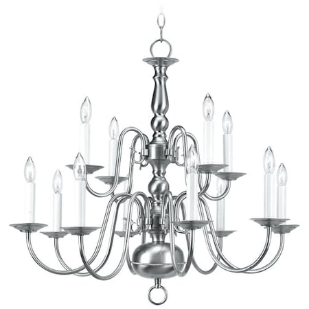 Williamsburgh 12 Light Brushed Nickel Chandelier MPN:5012-91