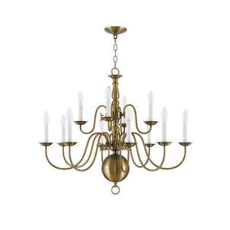 Williamsburgh 12 Light Antique Brass Cha MPN:5014-01