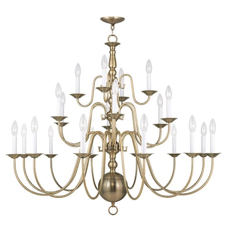 Williamsburgh 22 Light Antique Brass Chandelier MPN:5015-01