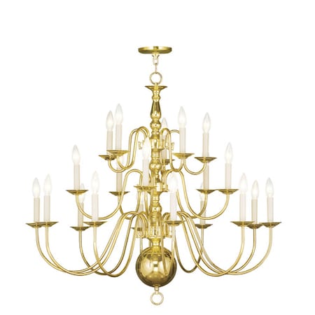 Williamsburgh 20 Light Polished Brass Chandelier MPN:5019-02