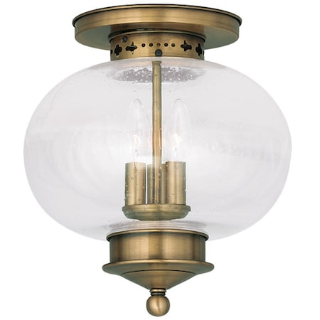 Harbor 3 Light Antique Brass Ceiling Mount MPN:5037-01