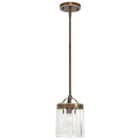Ashton 1 Light Hand Painted Palacial Bronze Mini Pendant MPN:50530-64