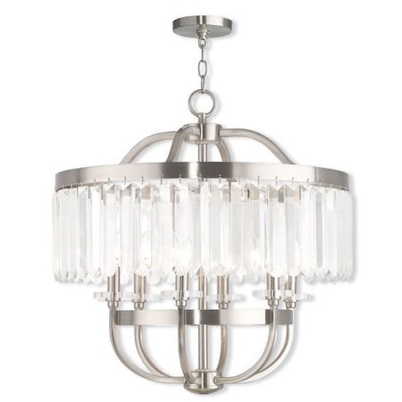 Ashton 6 Light Brushed Nickel Chandelier MPN:50546-91