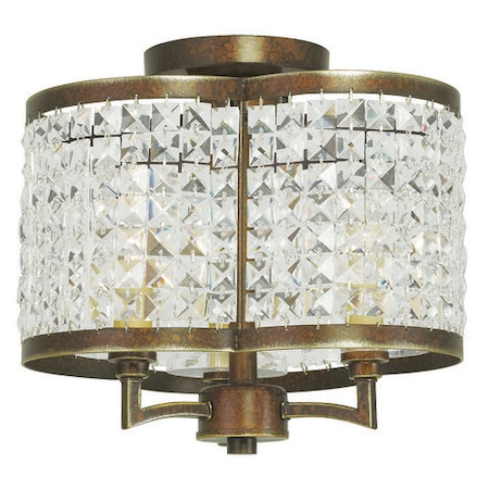 Grammercy 3 Light Hand Painted Palacial Bronze Ceiling Mount MPN:50573-64