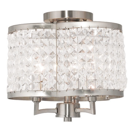 Grammercy 3 Light Brushed Nickel Ceiling Mount MPN:50573-91