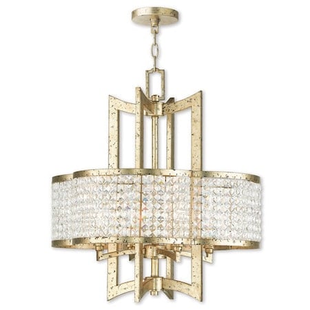 Grammercy 4 Light Hand Applied Winter Gold Chandelier MPN:50575-28
