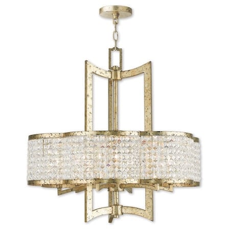 Grammercy 6 Light Hand Applied Winter Gold Chandelier MPN:50576-28