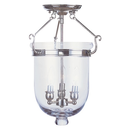 Jefferson 3 Light Polished Nickel Ceiling Mount MPN:5062-35