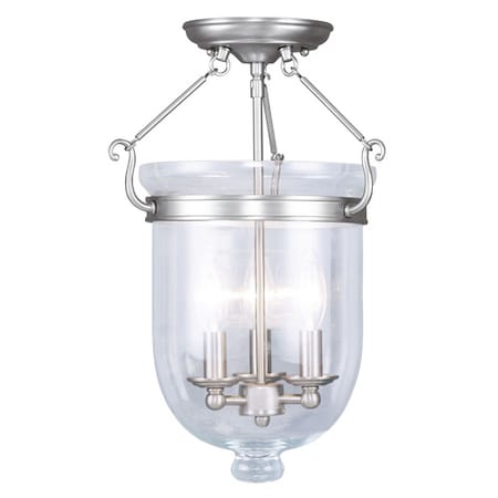 Jefferson 3 Light Brushed Nickel Ceiling Mount MPN:5062-91