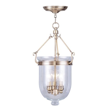 Jefferson 3 Light Antique Brass Chain Lantern MPN:5063-01