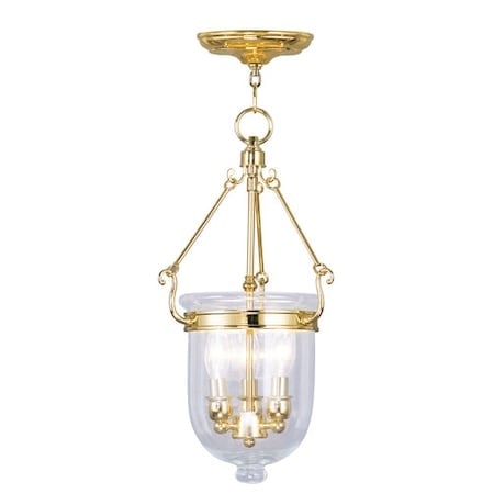 Jefferson 3 Light Polished Brass Chain Lantern MPN:5063-02
