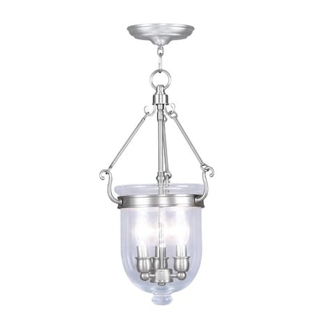 Jefferson 3 Light Brushed Nickel Chain Lantern MPN:5063-91