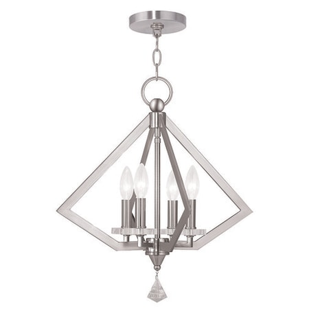 Diamond 4 Light Brushed Nickel Chandelie MPN:50664-91