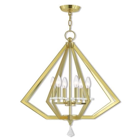 Diamond 6 Light Polished Brass Chandelie MPN:50666-02