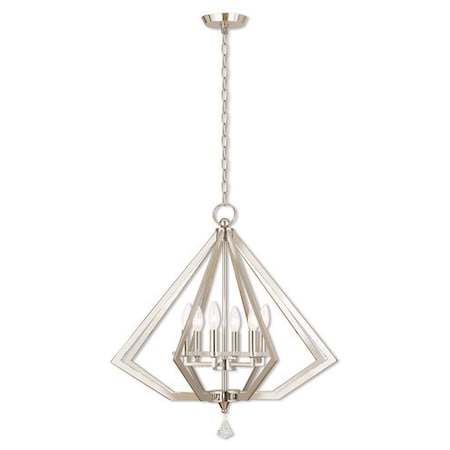 Diamond 6 Light Polished Nickel Chandelier MPN:50666-35
