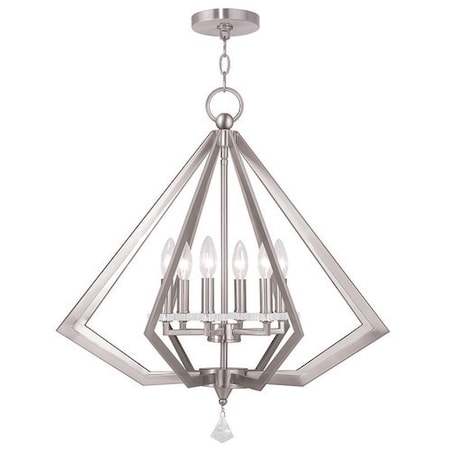 Diamond 6 Light Brushed Nickel Chandelier MPN:50666-91