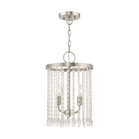 Elizabeth 2 Light Brushed Nickel Mini Pendant MPN:51063-91